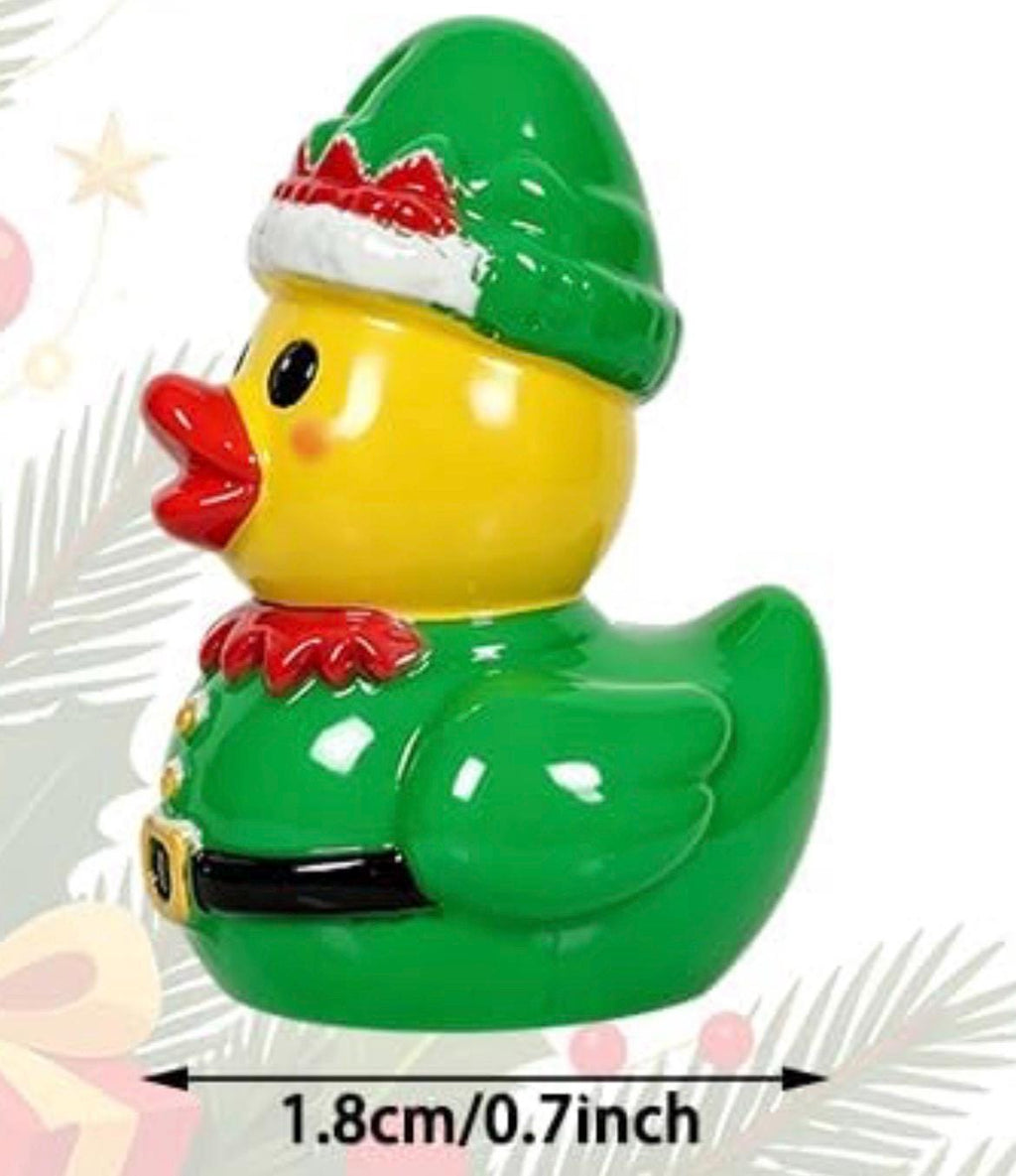 Set of 5, Christmas Mix (Set #3) Themed Mini Resin Ducks, Magnetic or Non-Magnetic, Optional Personalized Duck Hiding Tags