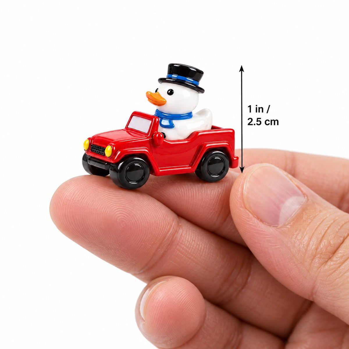 Set of 6, Christmas Car/jeep Themed MINi Resin Ducks, Magnetic or Non-Magnetic, Optional Personalized Duck Hiding Tags