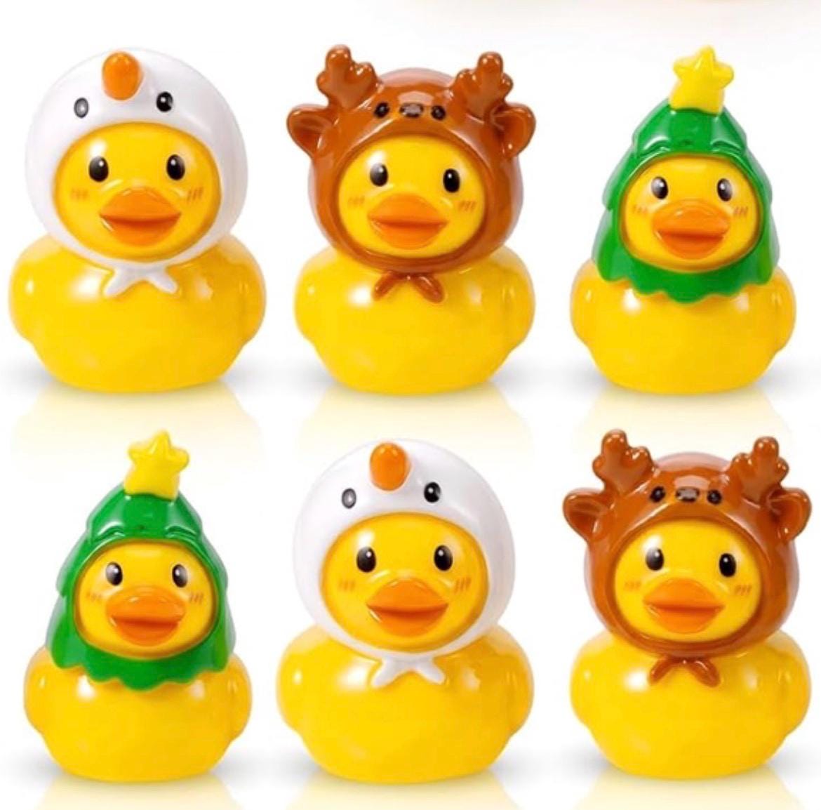 Set of 6, Christmas Mix (Set #4) Themed Mini Resin Ducks, Magnetic or Non-Magnetic, Optional Personalized Duck Hiding Tags
