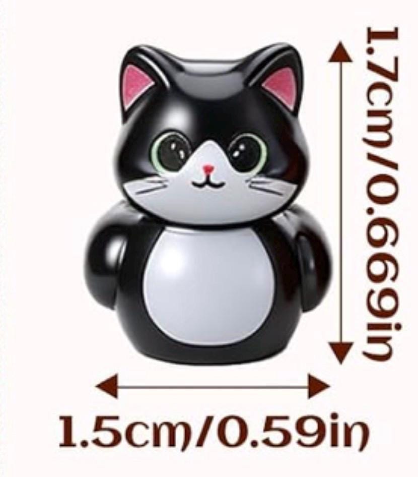 Set of 6, Cat Kitten Themed Mini Resin Ducks, Magnetic or Non-Magnetic, Optional Personalized Duck Hiding Tags