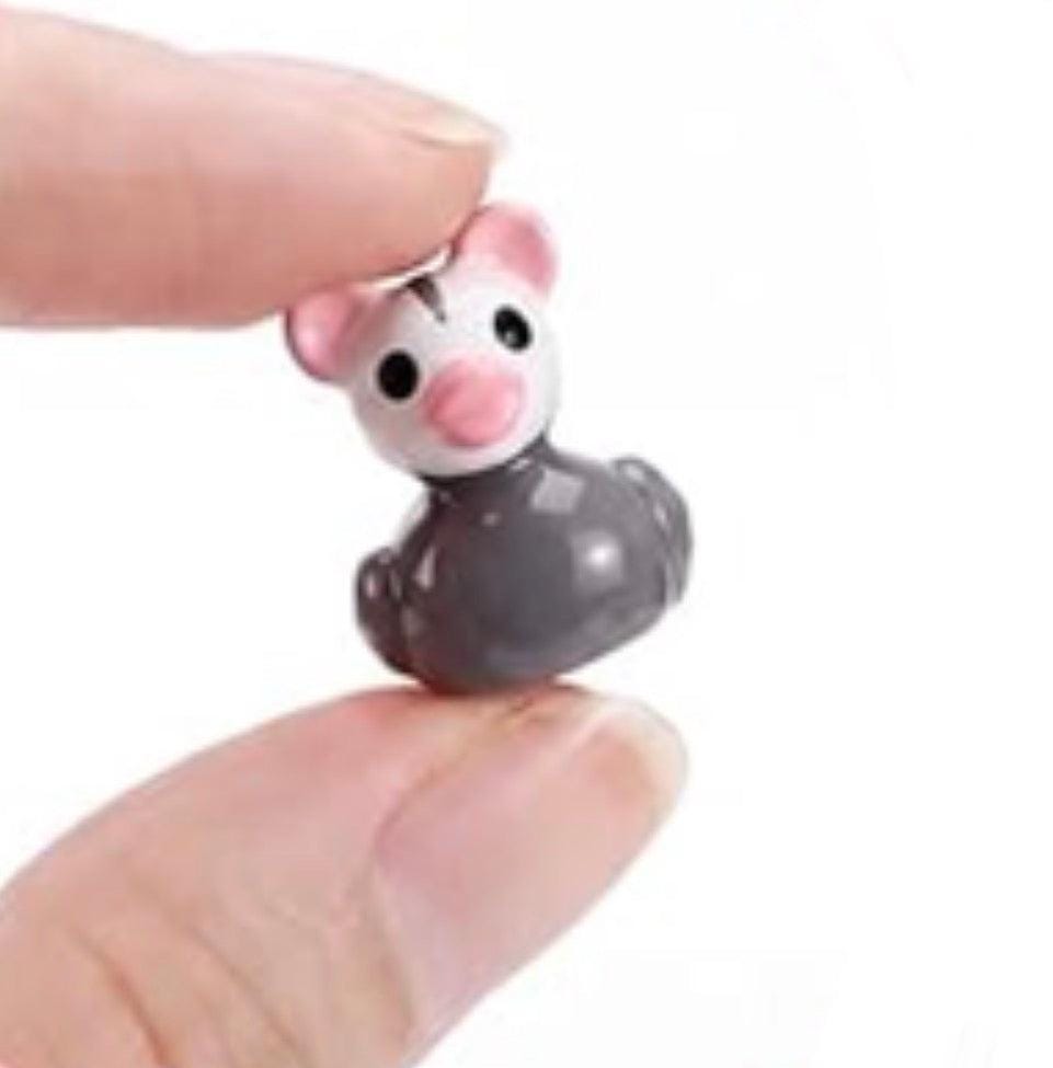 Set of 5, Opossum Themed Mini Resin Ducks, Magnetic or Non-Magnetic, Optional Personalized Duck Hiding Tags