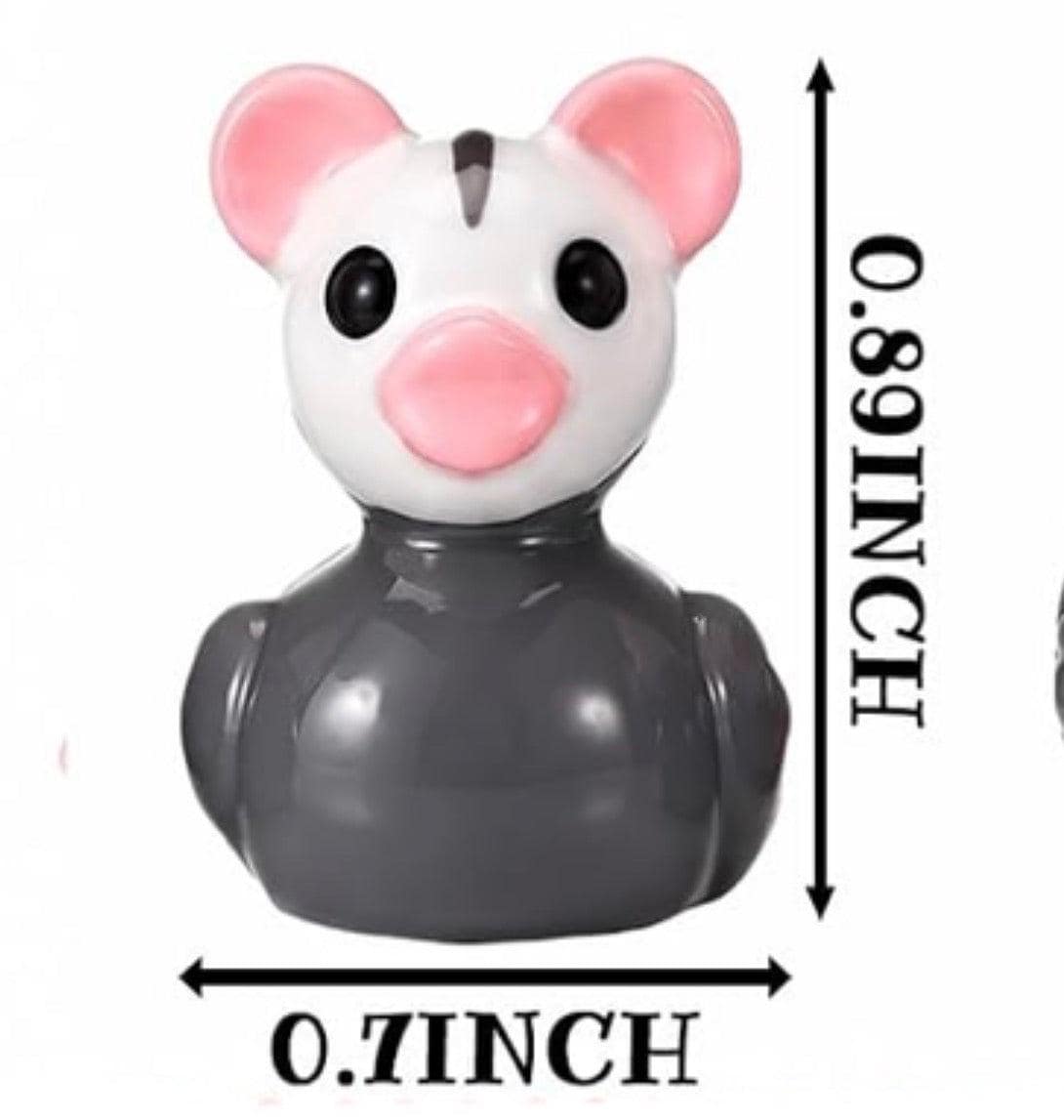 Set of 5, Opossum Themed Mini Resin Ducks, Magnetic or Non-Magnetic, Optional Personalized Duck Hiding Tags