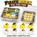 Pirate Duck Tic-Tac-Toe Set with Clear Storage Case, 8 Mini Resin Ducks, Mini Travel Game, Cruise Duck, Duck Lover Gift