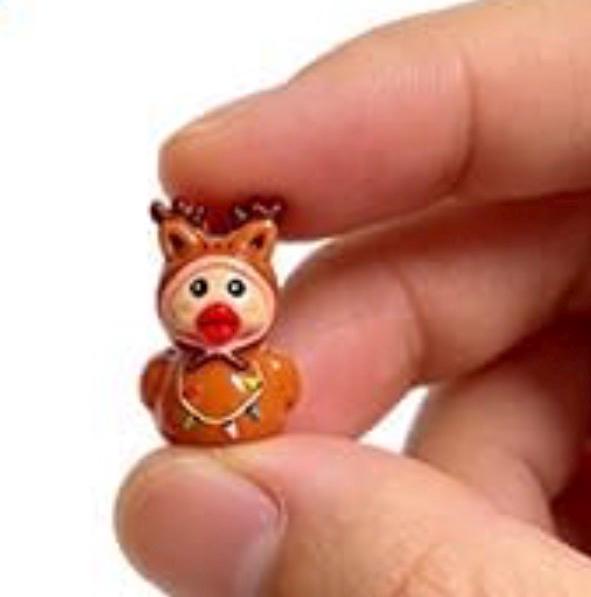 Set of 5, Christmas Mix (Set #3) Themed Mini Resin Ducks, Magnetic or Non-Magnetic, Optional Personalized Duck Hiding Tags