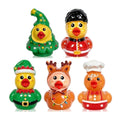 Set of 5, Christmas Mix (Set #3) Themed Mini Resin Ducks, Magnetic or Non-Magnetic, Optional Personalized Duck Hiding Tags