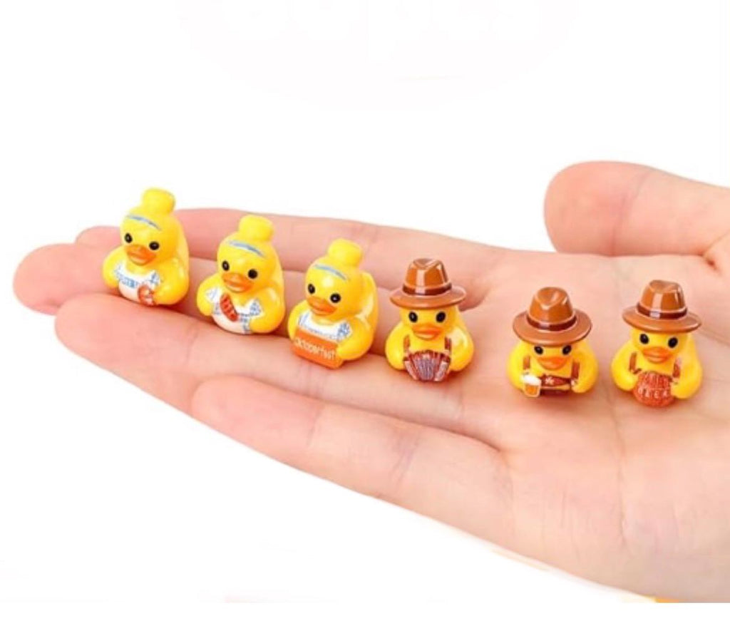 Set of 6, Octoberfeste (Set #2) Themed Mini Resin Ducks, Magnetic or Non-Magnetic, Optional Personalized Duck Hiding Tags